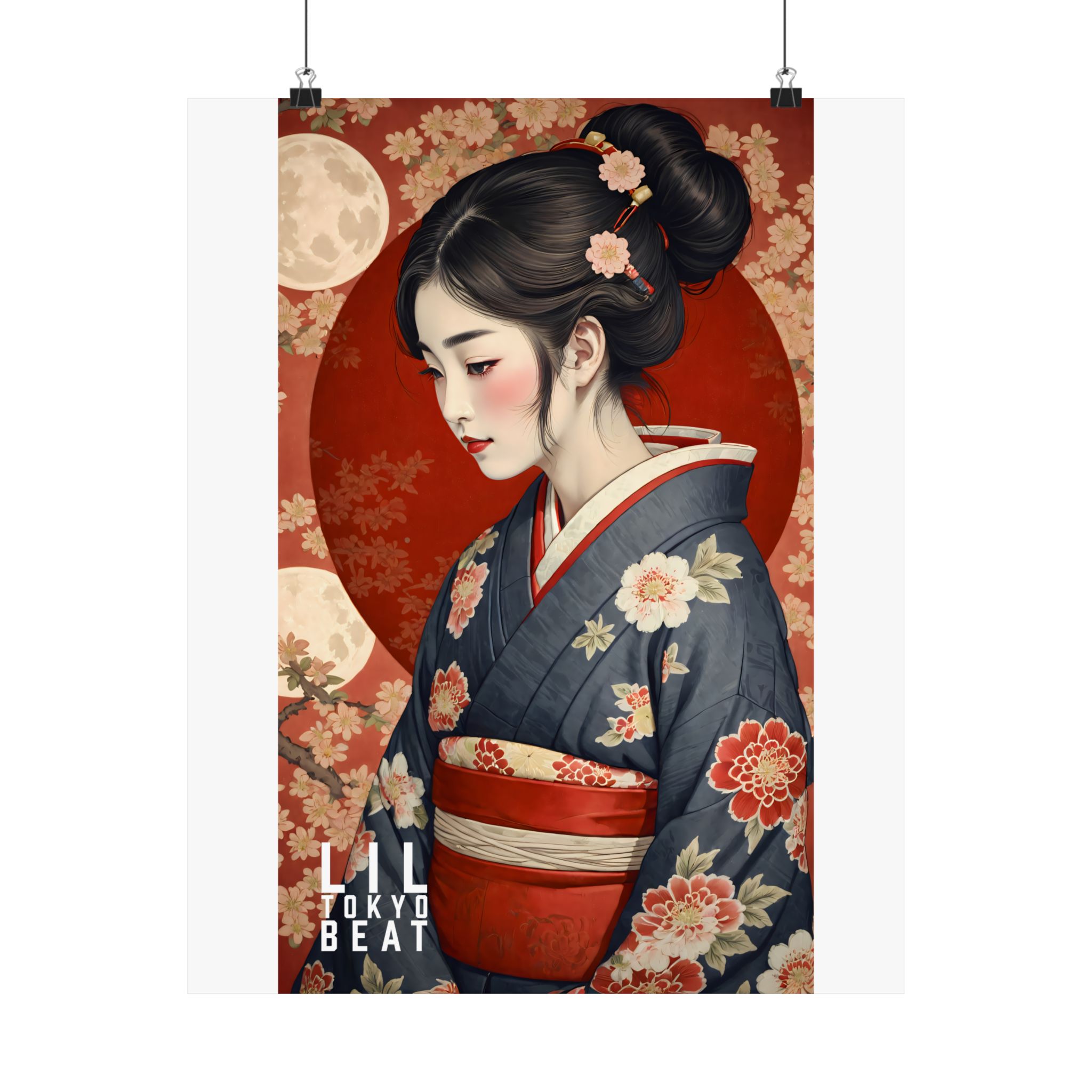 elegant japanese art poster matte vertical wall decor, asian home decor, cultural gift, unique wall art, vintage aesthetic