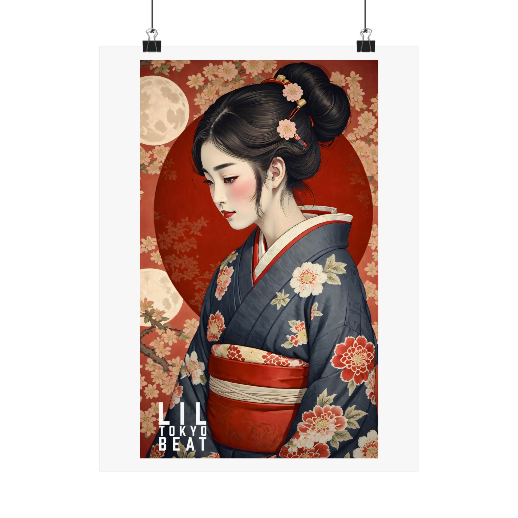 elegant japanese art poster matte vertical wall decor, asian home decor, cultural gift, unique wall art, vintage aesthetic