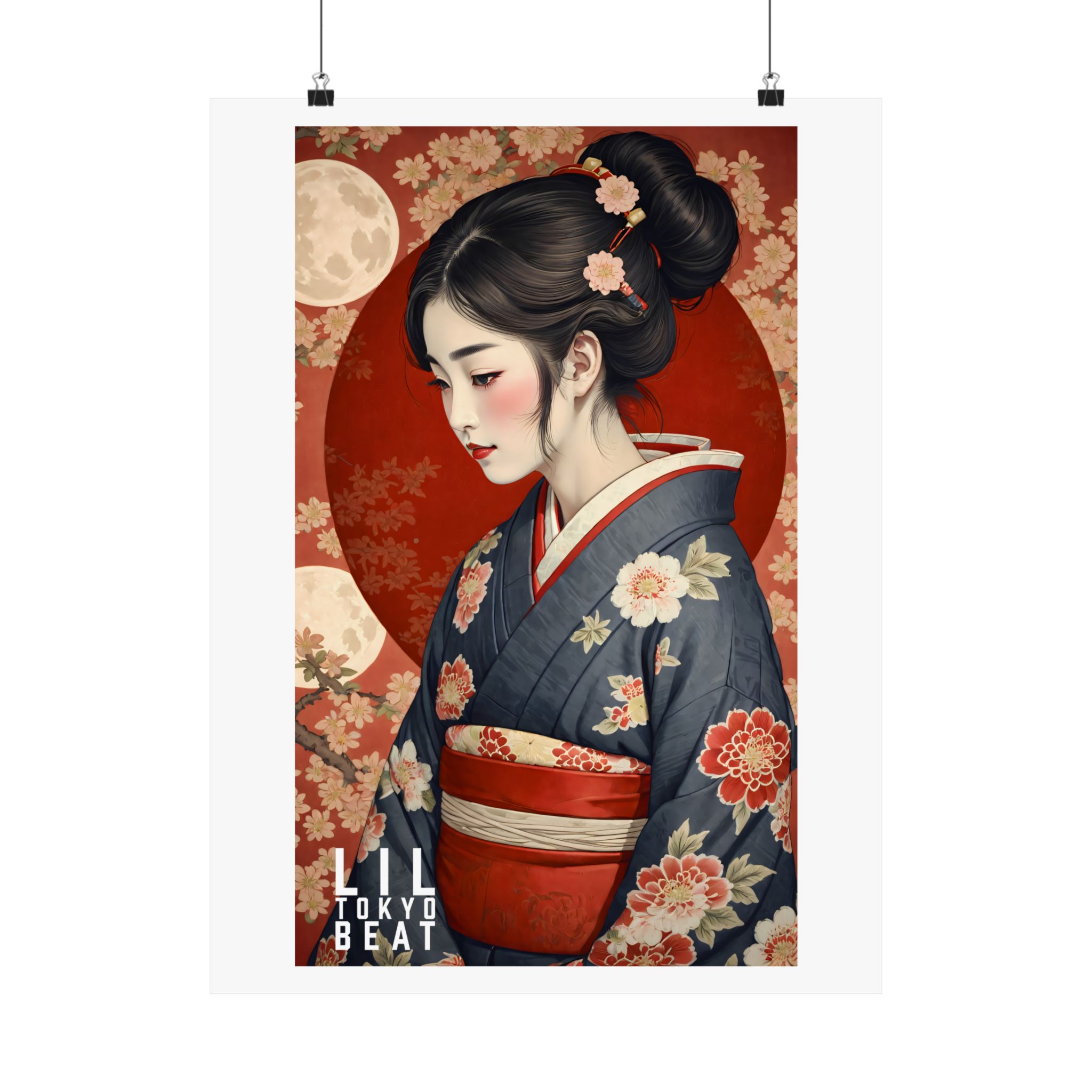 elegant japanese art poster matte vertical wall decor, asian home decor, cultural gift, unique wall art, vintage aesthetic