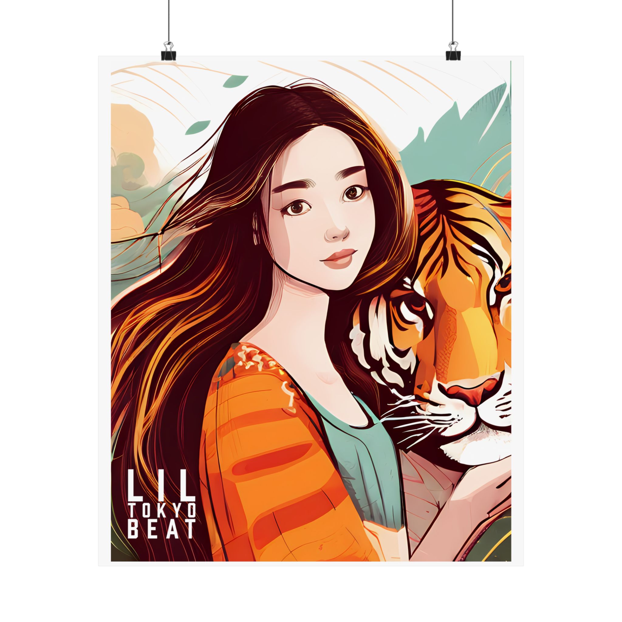 artistic tiger poster print, vibrant wall decor, nature art, gifts for animal lovers, home aesthetic, boho decor