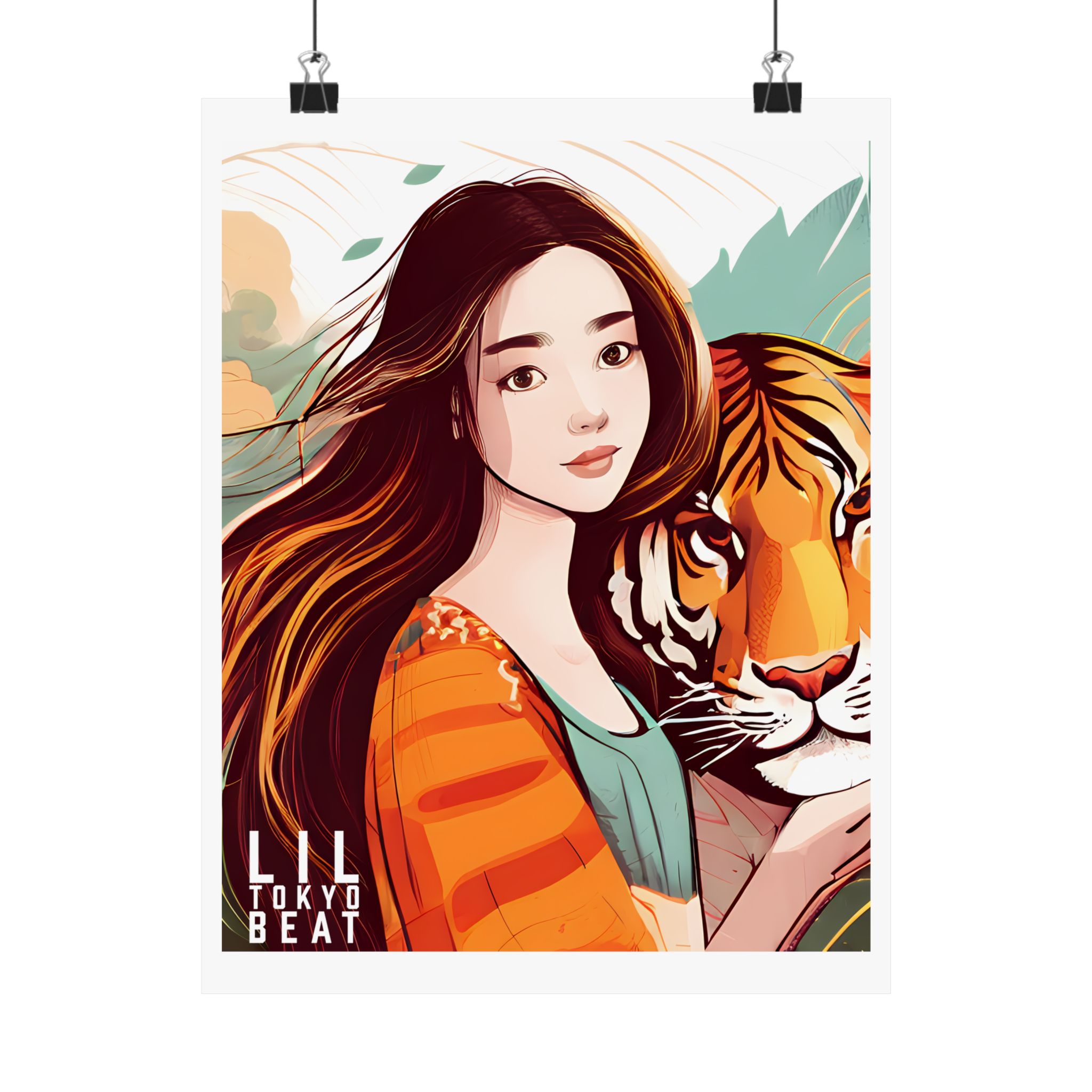 artistic tiger poster print, vibrant wall decor, nature art, gifts for animal lovers, home aesthetic, boho decor