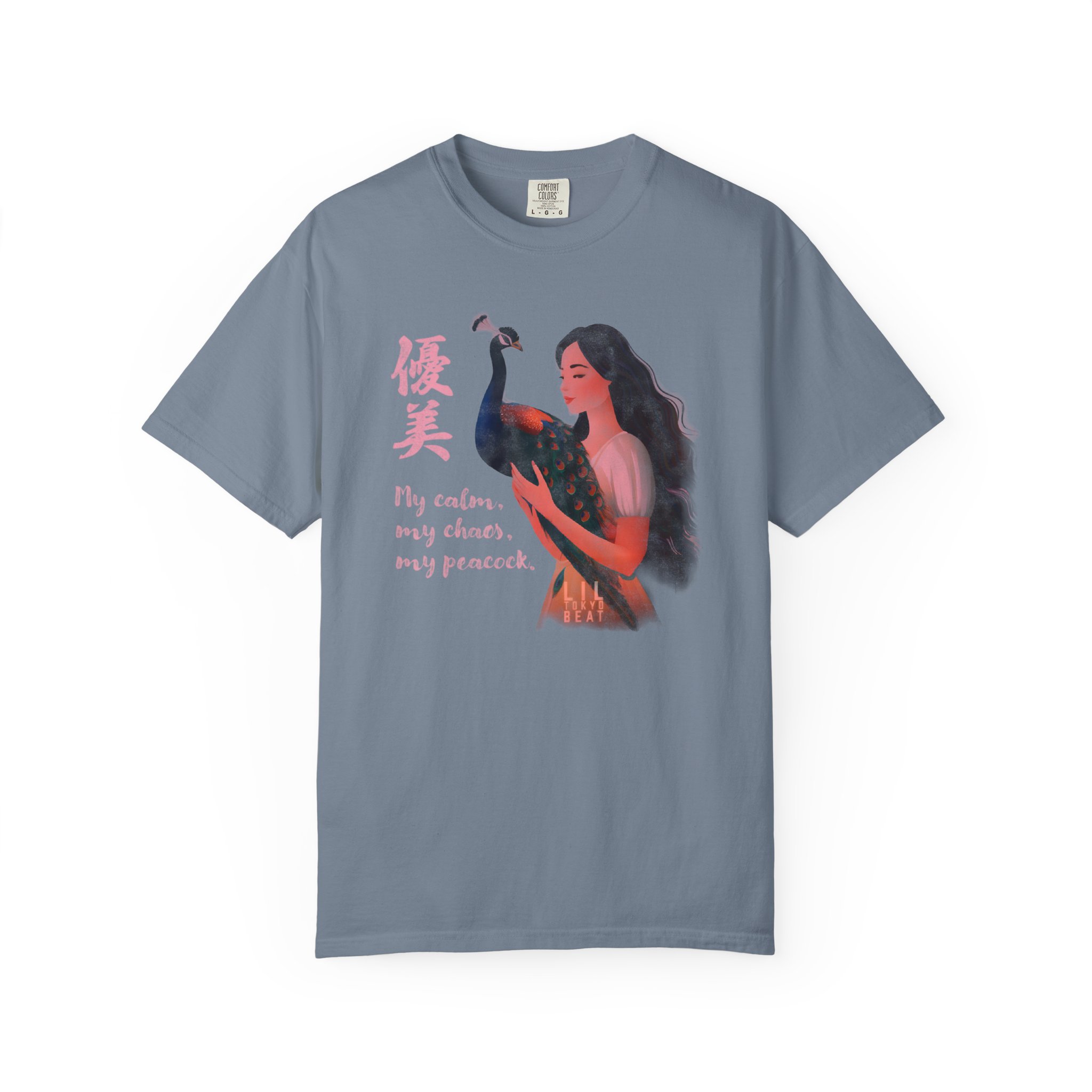 Peacock Artistic Graphic Tee, My Calm My Chaos Unisex Garment-Dyed T-shirt, Women's Gen Z Fashion, Bold Tee Shirt, Graphic Art Tee, t0 - Image 4