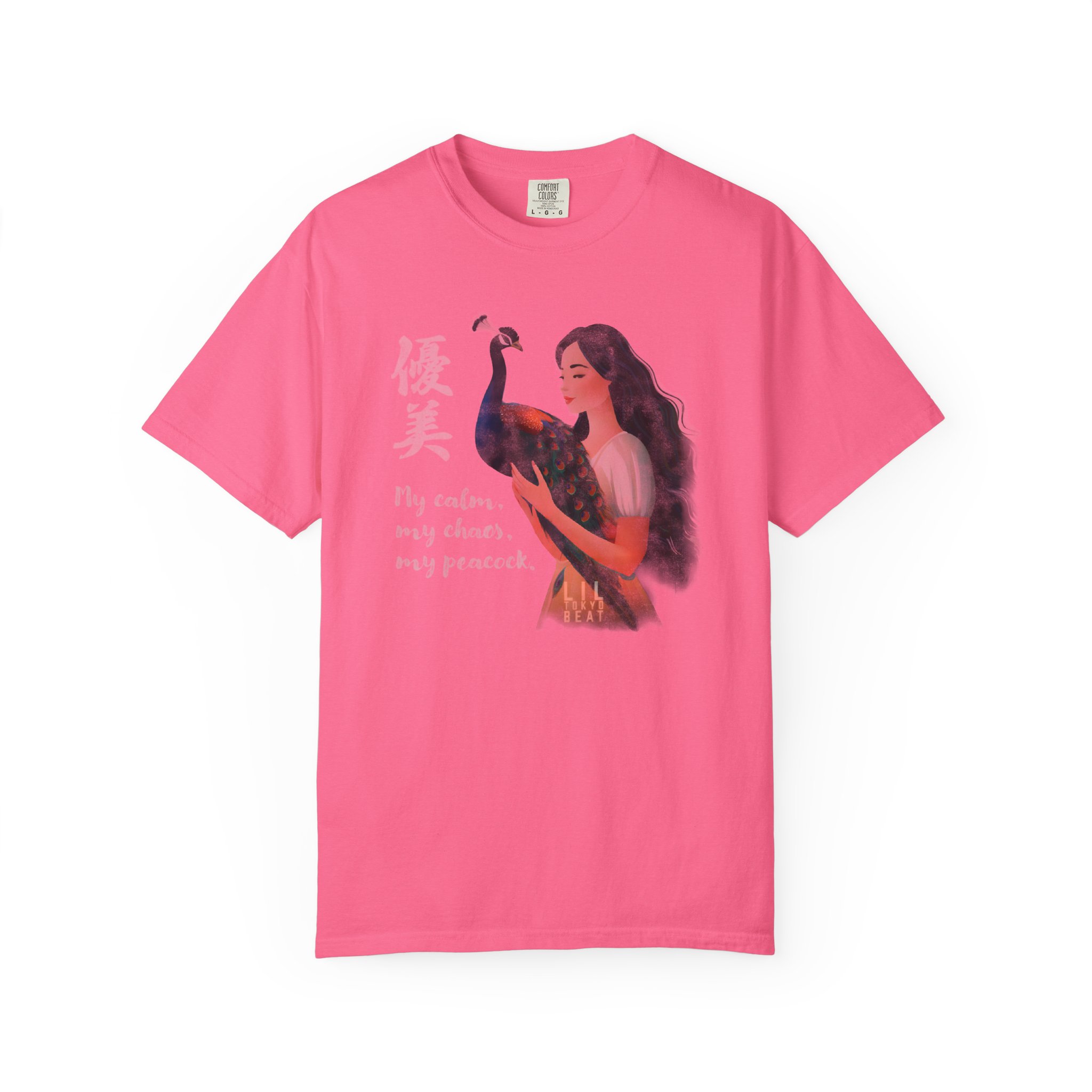 Peacock Artistic Graphic Tee, My Calm My Chaos Unisex Garment-Dyed T-shirt, Women's Gen Z Fashion, Bold Tee Shirt, Graphic Art Tee, t0 - Image 7