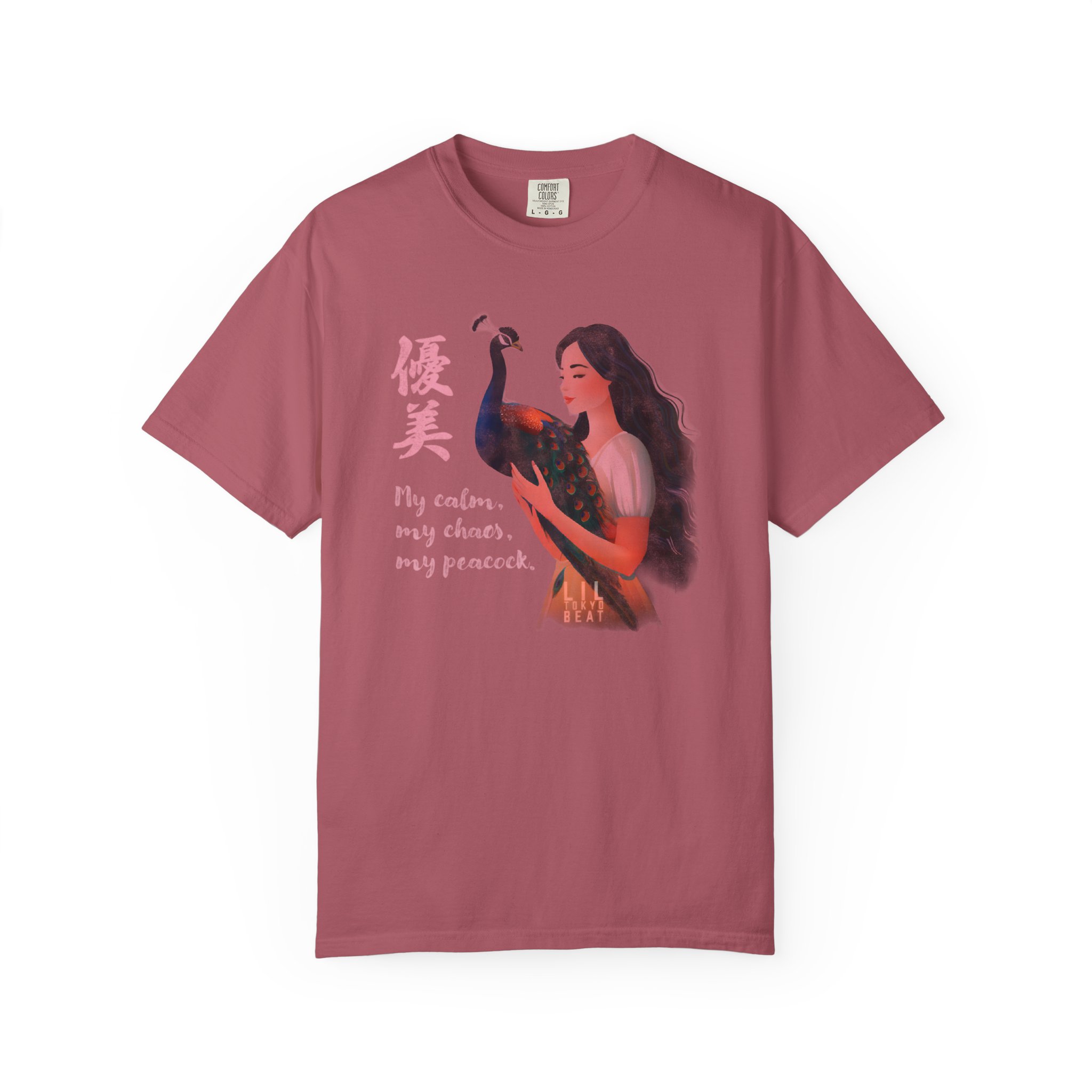 Peacock Artistic Graphic Tee, My Calm My Chaos Unisex Garment-Dyed T-shirt, Women's Gen Z Fashion, Bold Tee Shirt, Graphic Art Tee, t0 - Image 9