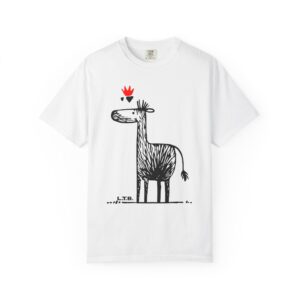 Minimal Abstract Animal T-Shirt Crown Detail Modern Folk Art Tee