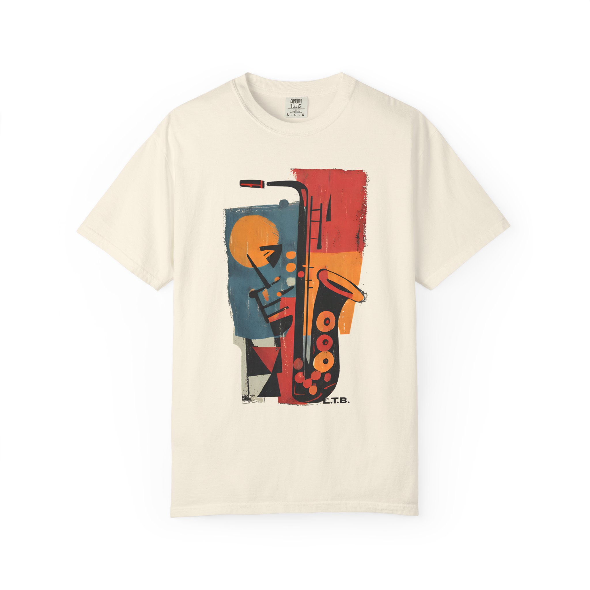 Jazz Saxophone Graphic T-Shirt — Vintage Abstract Music Tee - Image 3