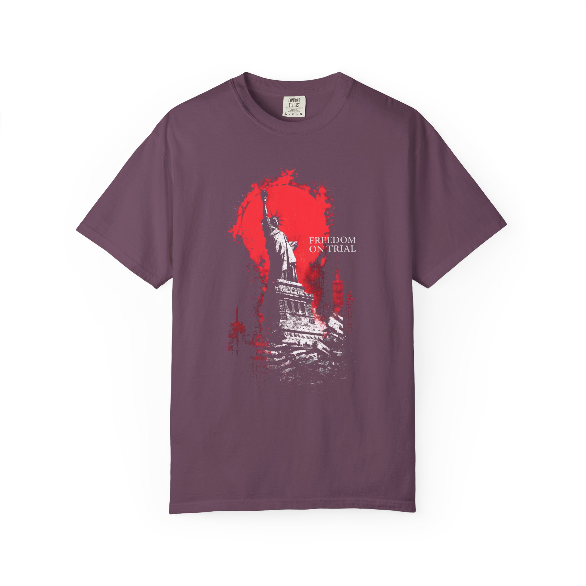 Freedom on Trial Protest T-Shirt — Statue of Liberty Political Art Tee - Image 6