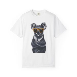Cool Koala Sunglasses Graphic T-Shirt — Confident Animal Art Tee