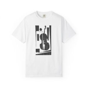 Abstract Jazz Cello T-Shirt — Minimal Double Bass Music Art Graphic Tee