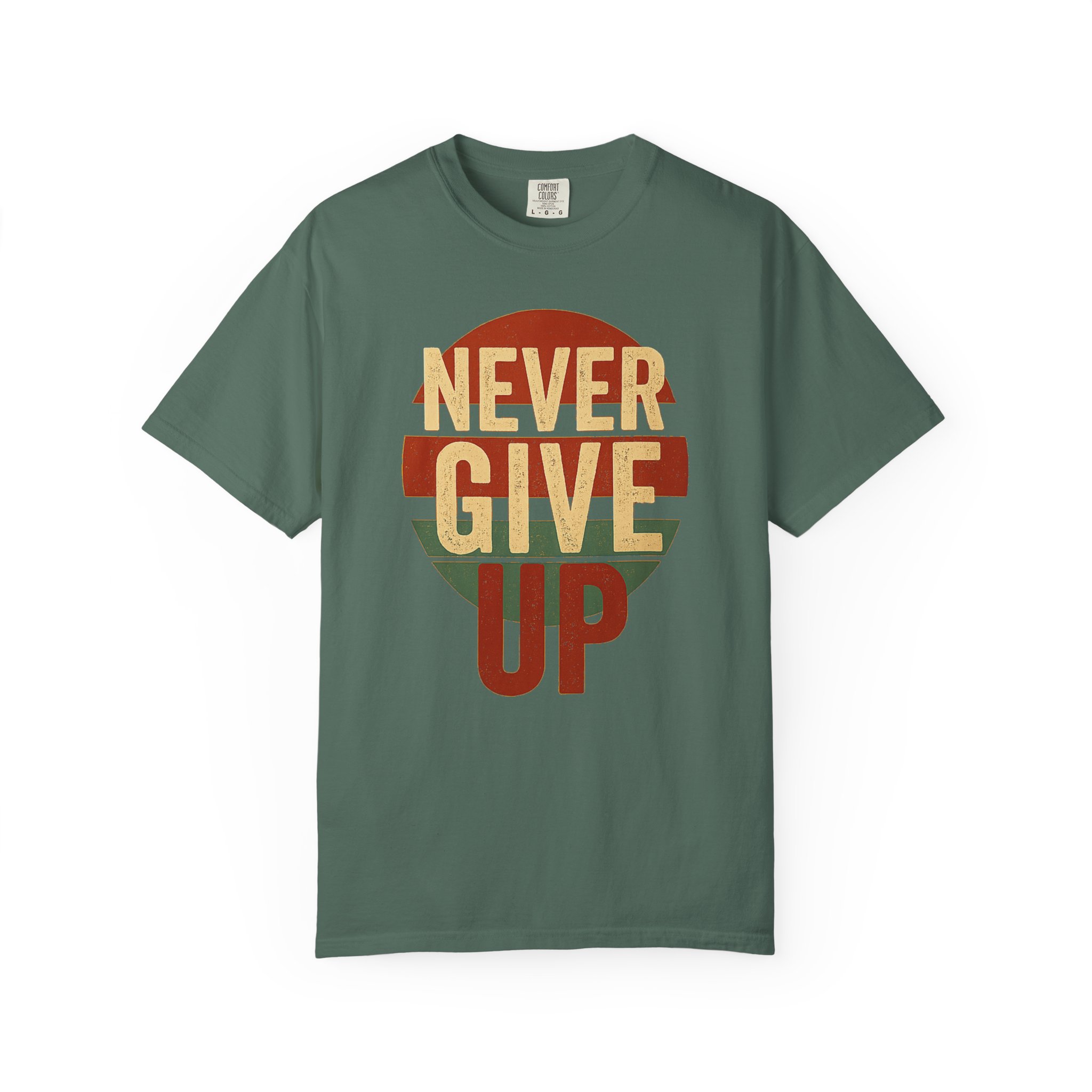 Never Give Up T-Shirt — Vintage Striped Motivational Tee - Image 7
