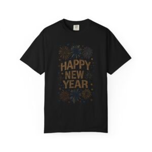 Happy New Year Fireworks T-Shirt | Festive Celebration Graphic Tee