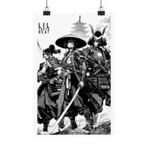 Samurai Trio Matte Poster — Black & White Japanese Art Print (Tokyo Beat)