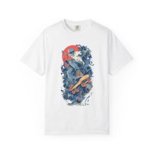 Skateboarder Graphic T-Shirt — Retro Sunset Skate Art Tee