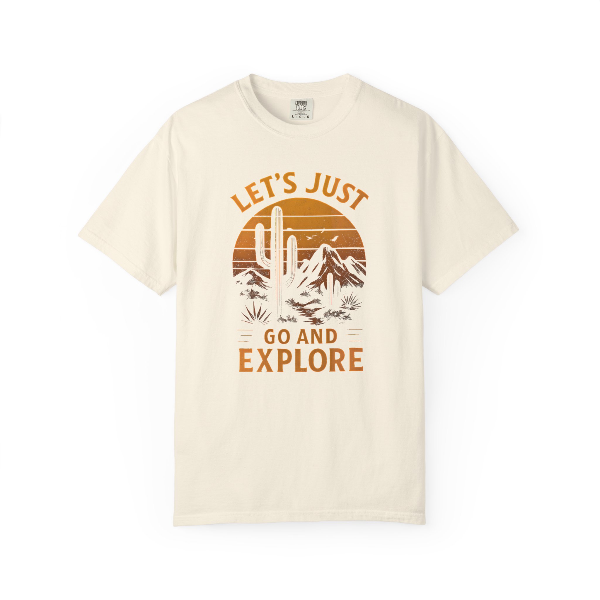 Retro 'Let's Just Go and Explore' Desert Adventure T-Shirt - Image 4