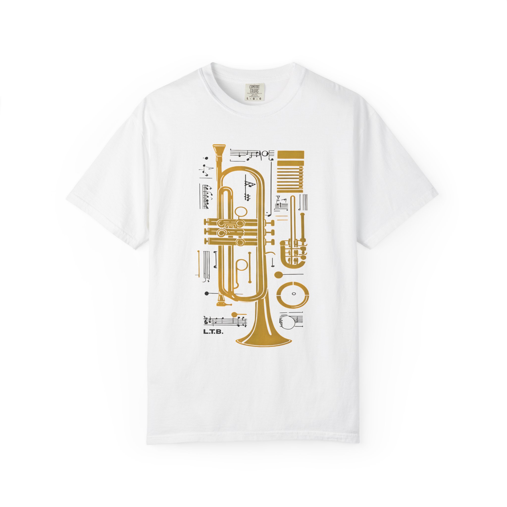 Abstract Jazz Trumpet T-Shirt — Modern Instrument Art Tee
