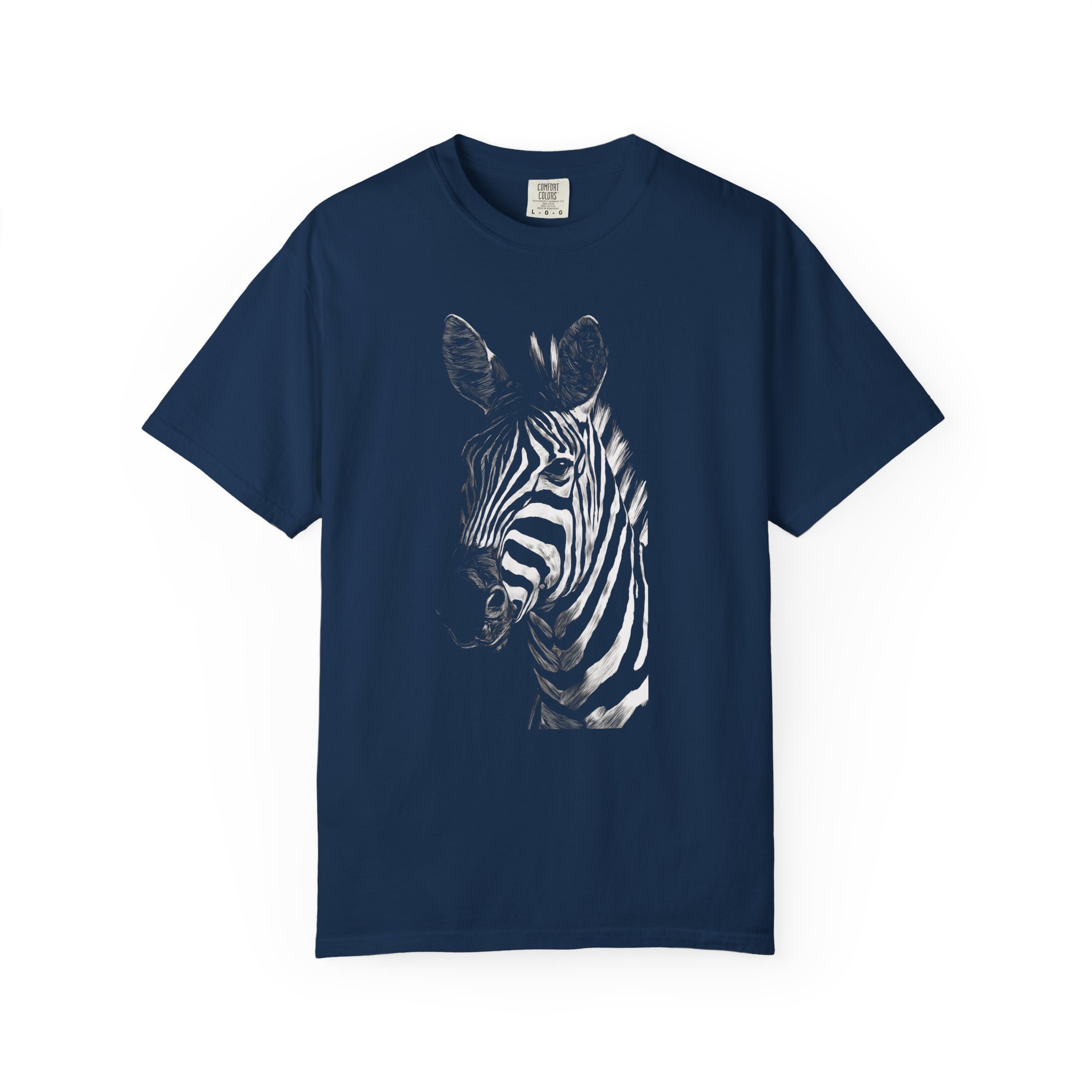 Zebra Portrait T-Shirt — Monochrome Wildlife Graphic Tee - Image 4