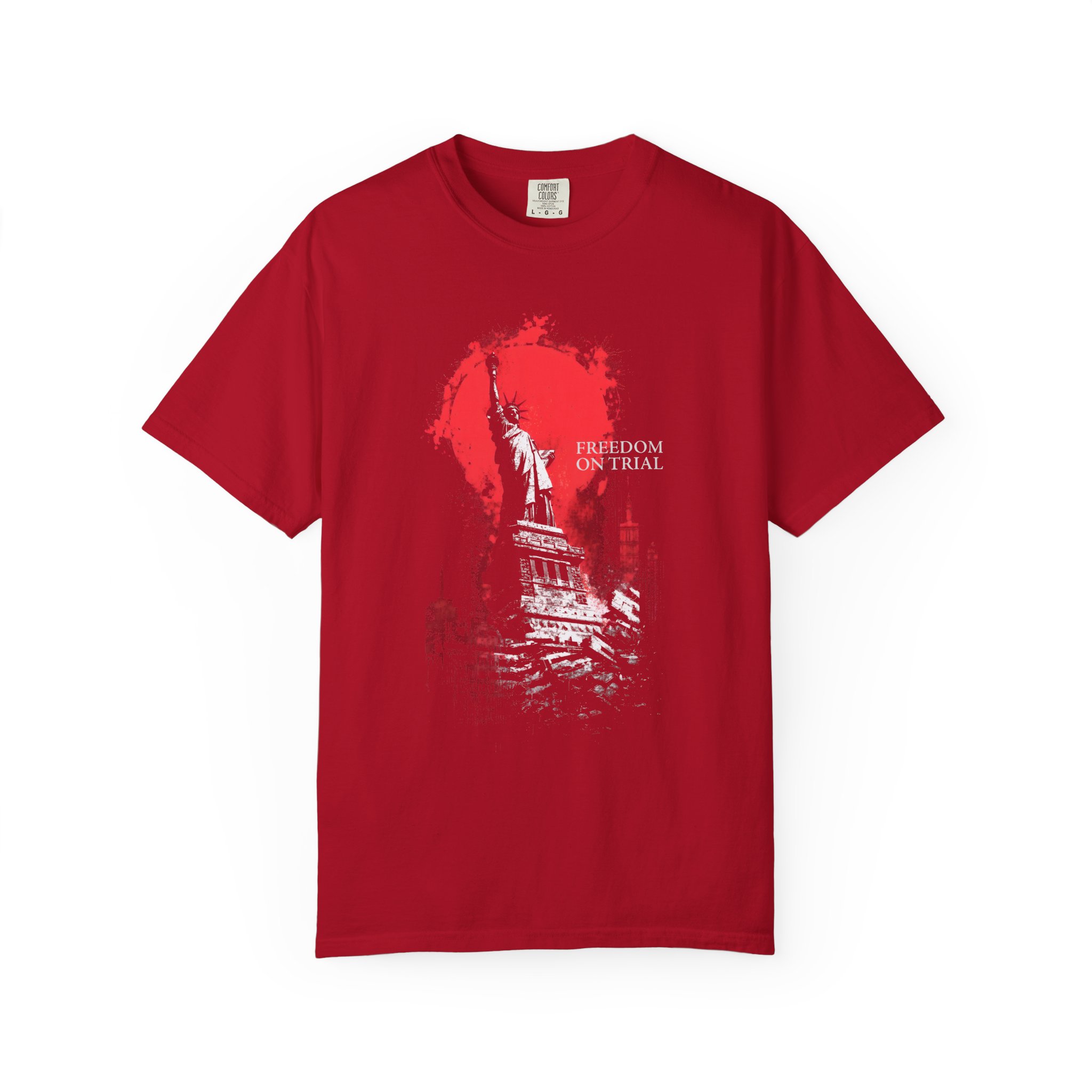 Freedom on Trial Protest T-Shirt — Statue of Liberty Political Art Tee - Image 8