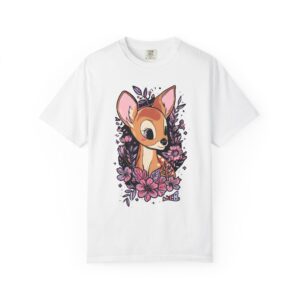 Bambi-Inspired Fawn Floral T-Shirt — Cute Deer Graphic Tee