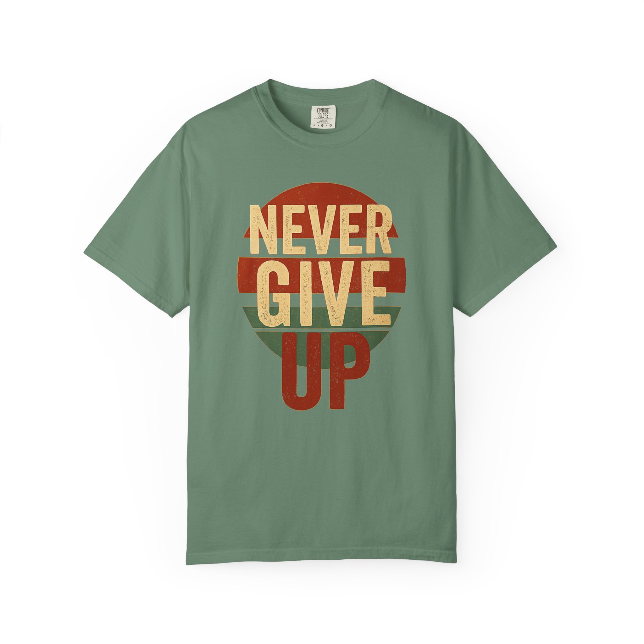 Never Give Up T-Shirt — Vintage Striped Motivational Tee - Image 6