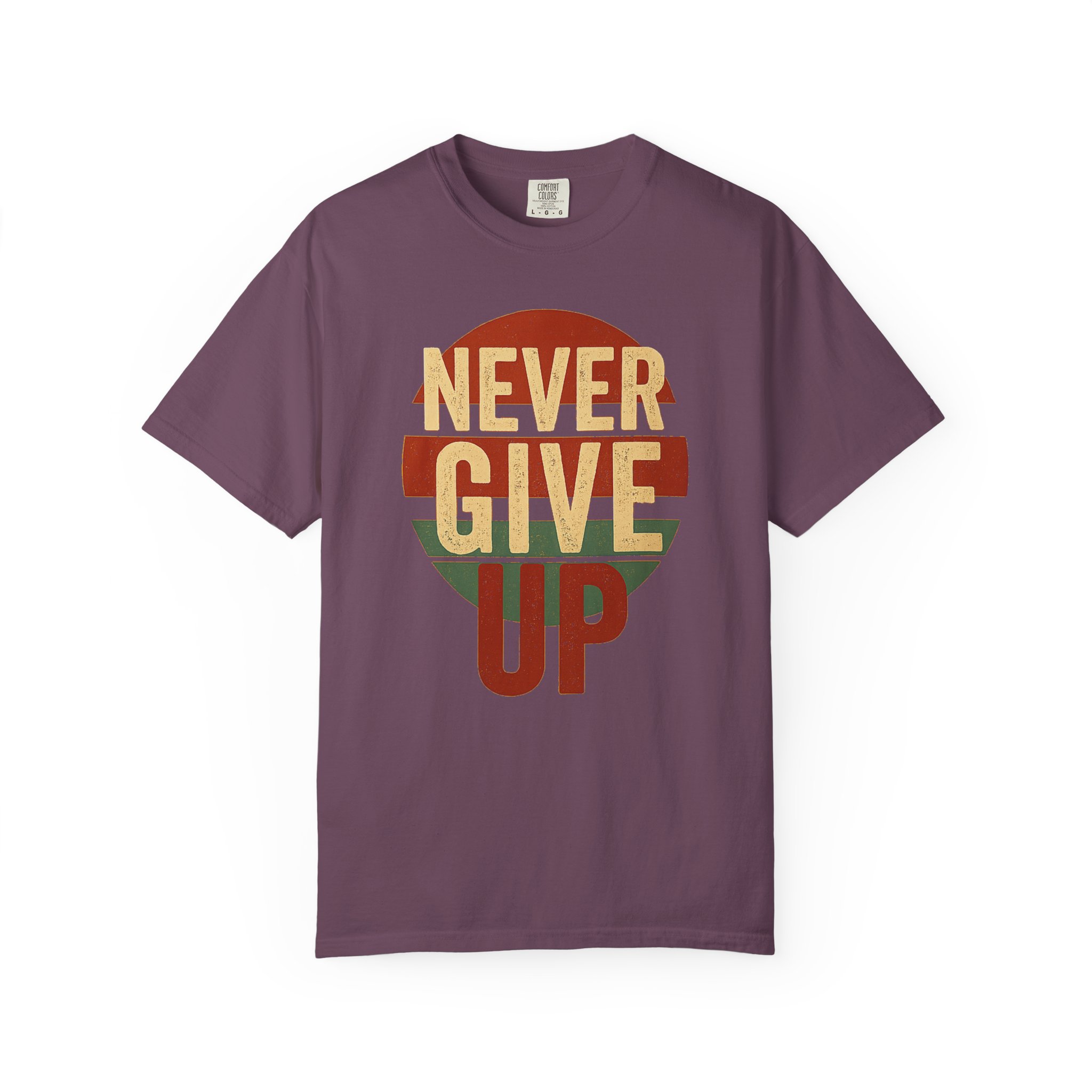 Never Give Up T-Shirt — Vintage Striped Motivational Tee - Image 14