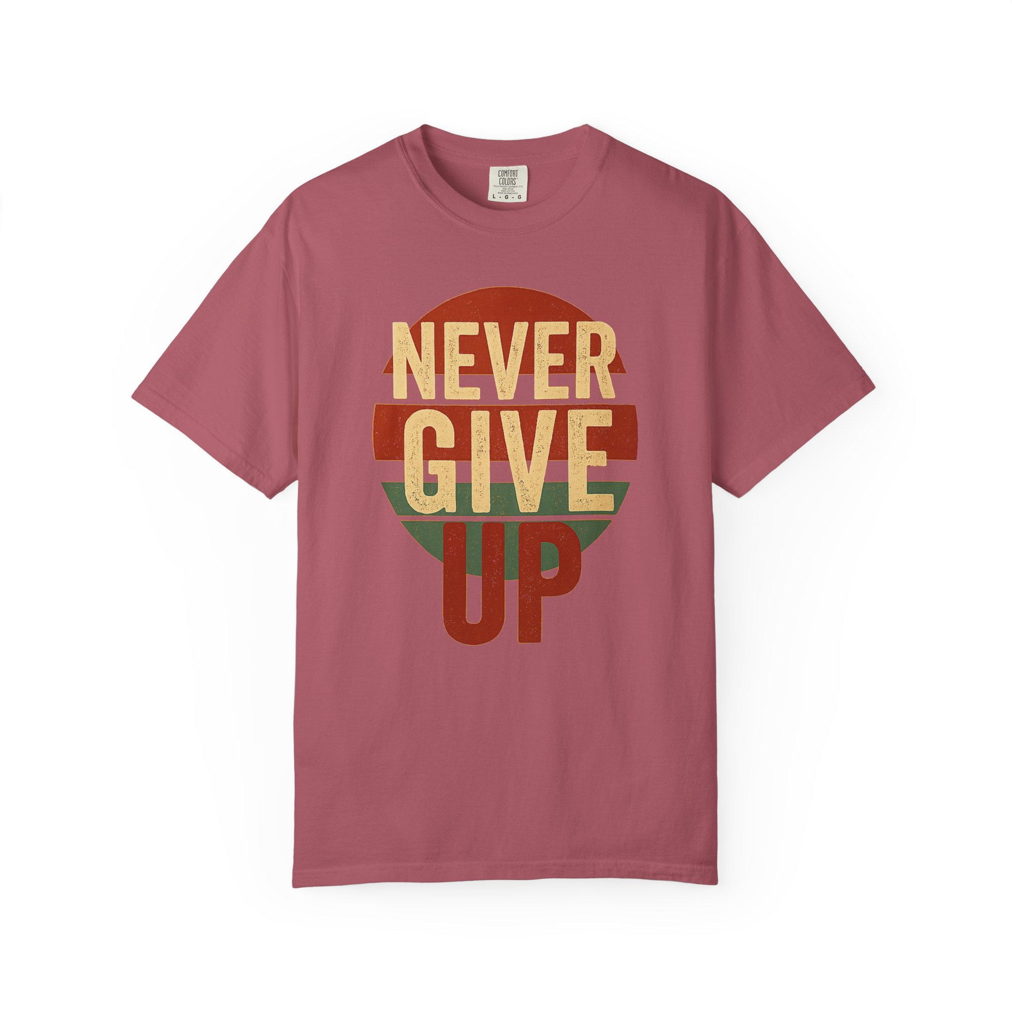 Never Give Up T-Shirt — Vintage Striped Motivational Tee - Image 15