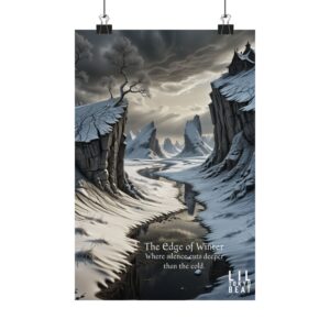 Matte Vertical Poster — "The Edge of Winter" Scenic Fantasy Landscape