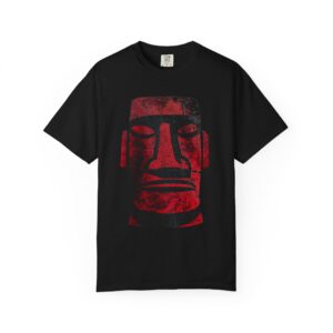 Easter Island Moai Red Graphic T-Shirt