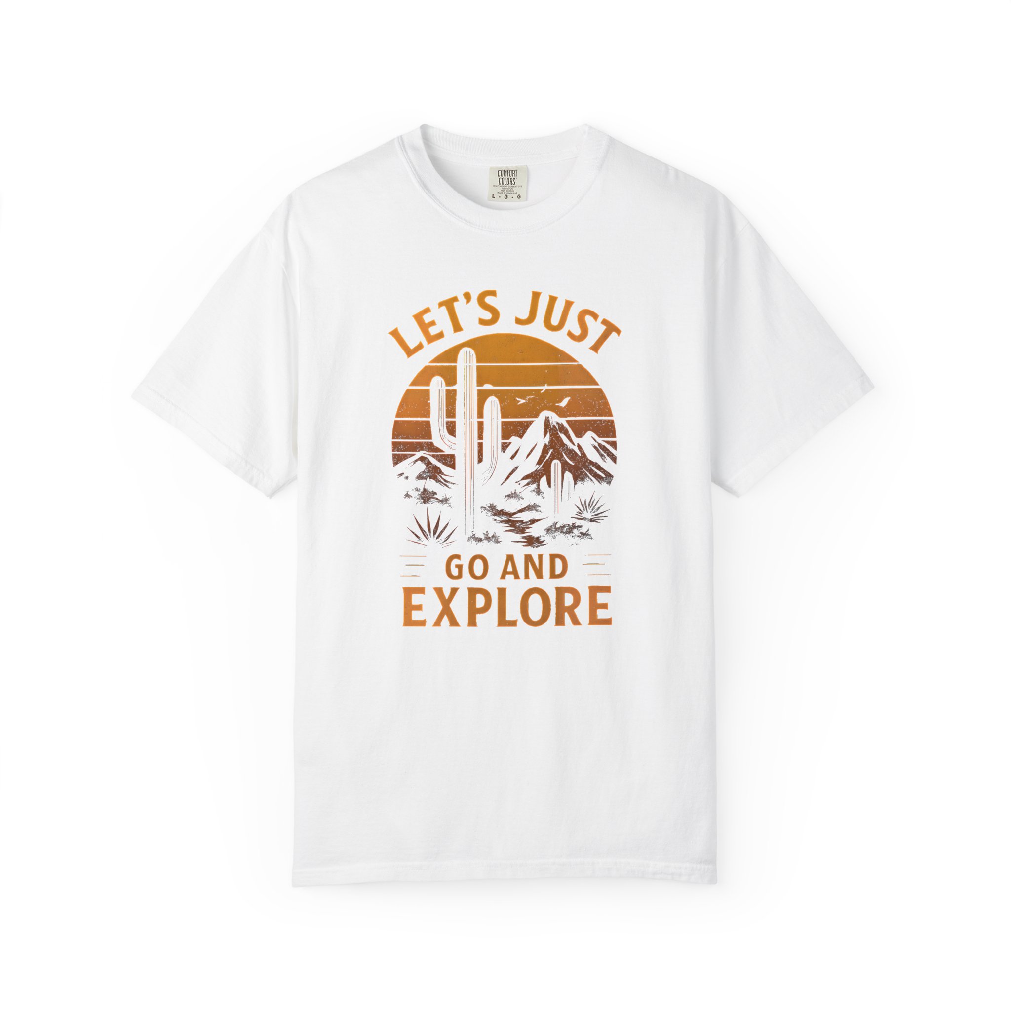 Retro 'Let's Just Go and Explore' Desert Adventure T-Shirt - Image 3