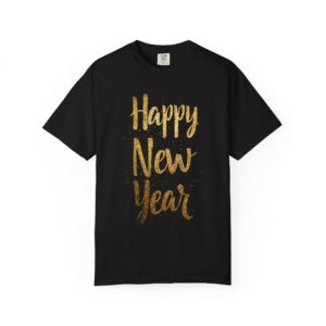 Happy New Year Gold Script T-Shirt | Minimal Celebration Typography Tee