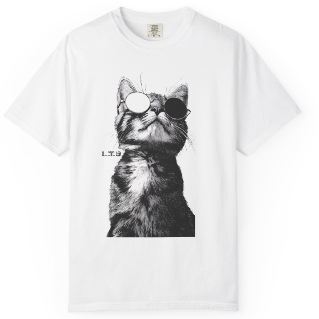 Colorful illustrated animals printed on a playful graphic T-shirt