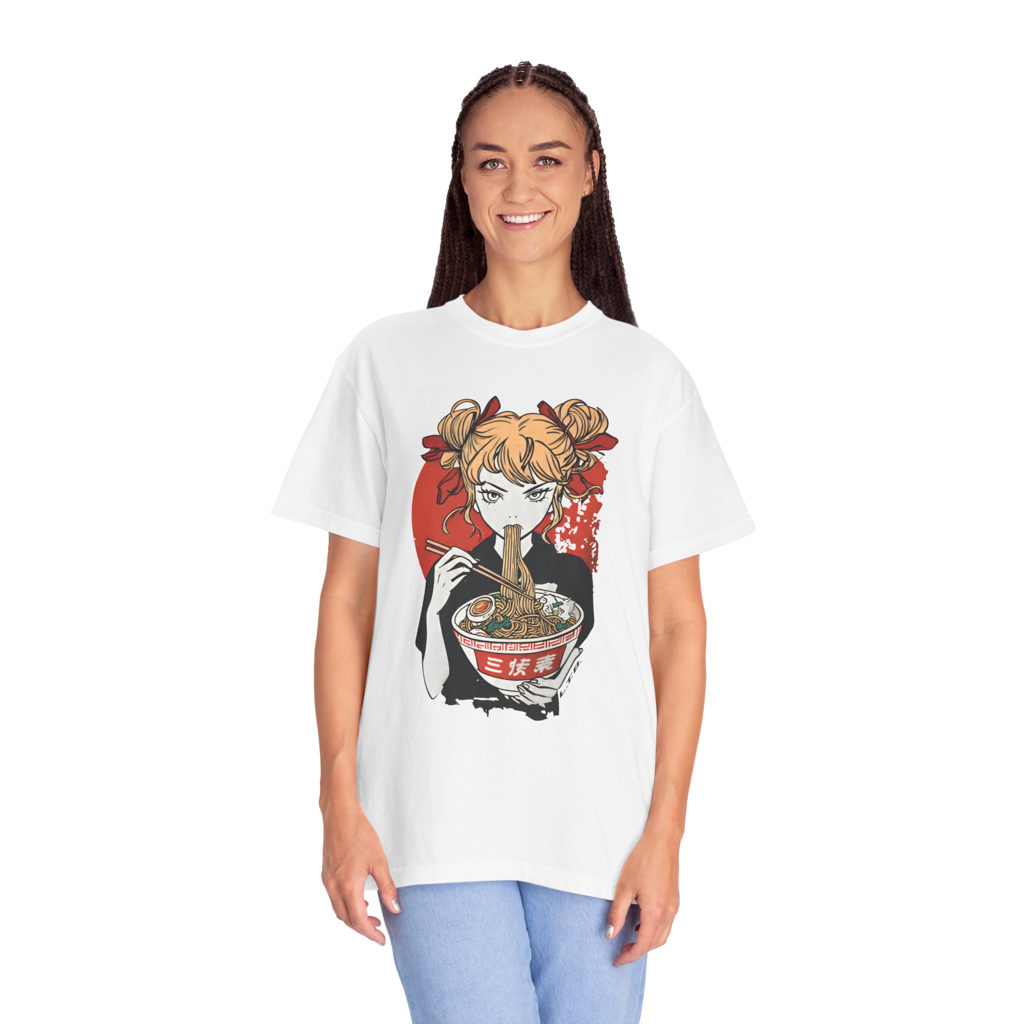 Anime Ramen Girl T-Shirt — Japanese Noodle Art Graphic Tee - Image 2