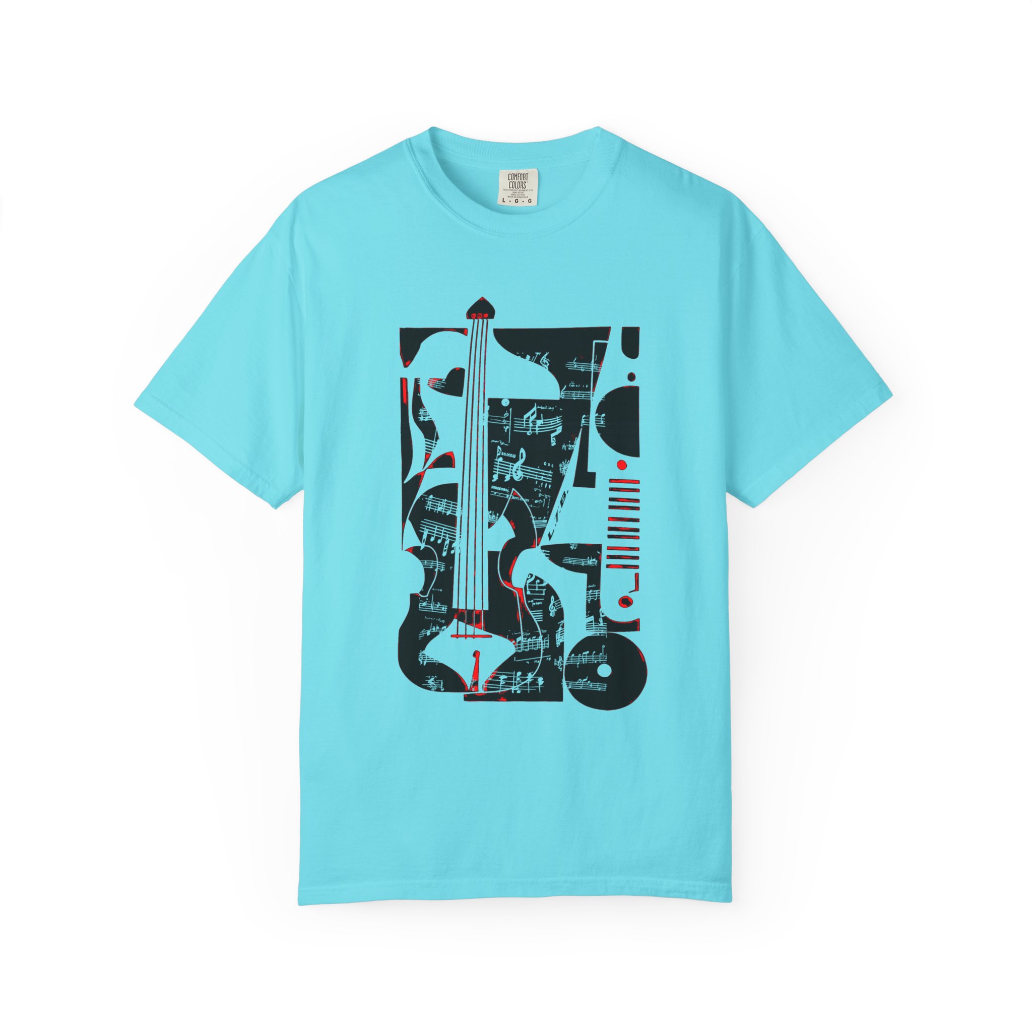 Abstract Bass & Music Notes T-Shirt — Modern Jazz Instrument Art Tee - Image 8