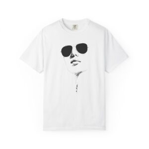 Minimalist Sunglasses Portrait T-Shirt — Modern Line Art Graphic Tee