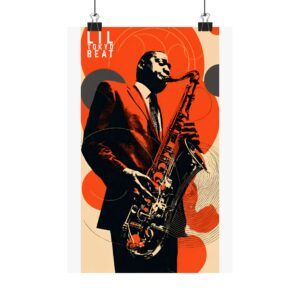 Midnight Sax Groove Poster — Modern Jazz Wall Art Print