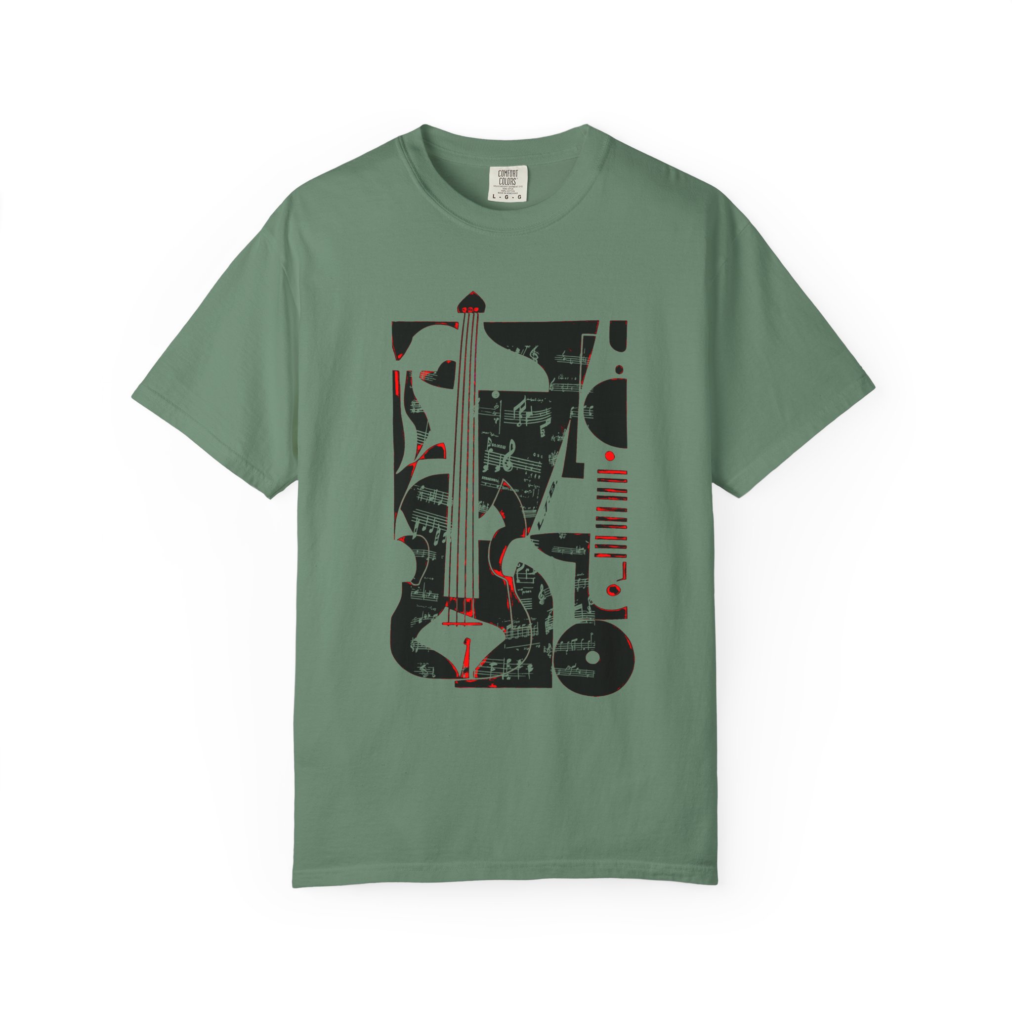 Abstract Bass & Music Notes T-Shirt — Modern Jazz Instrument Art Tee - Image 6