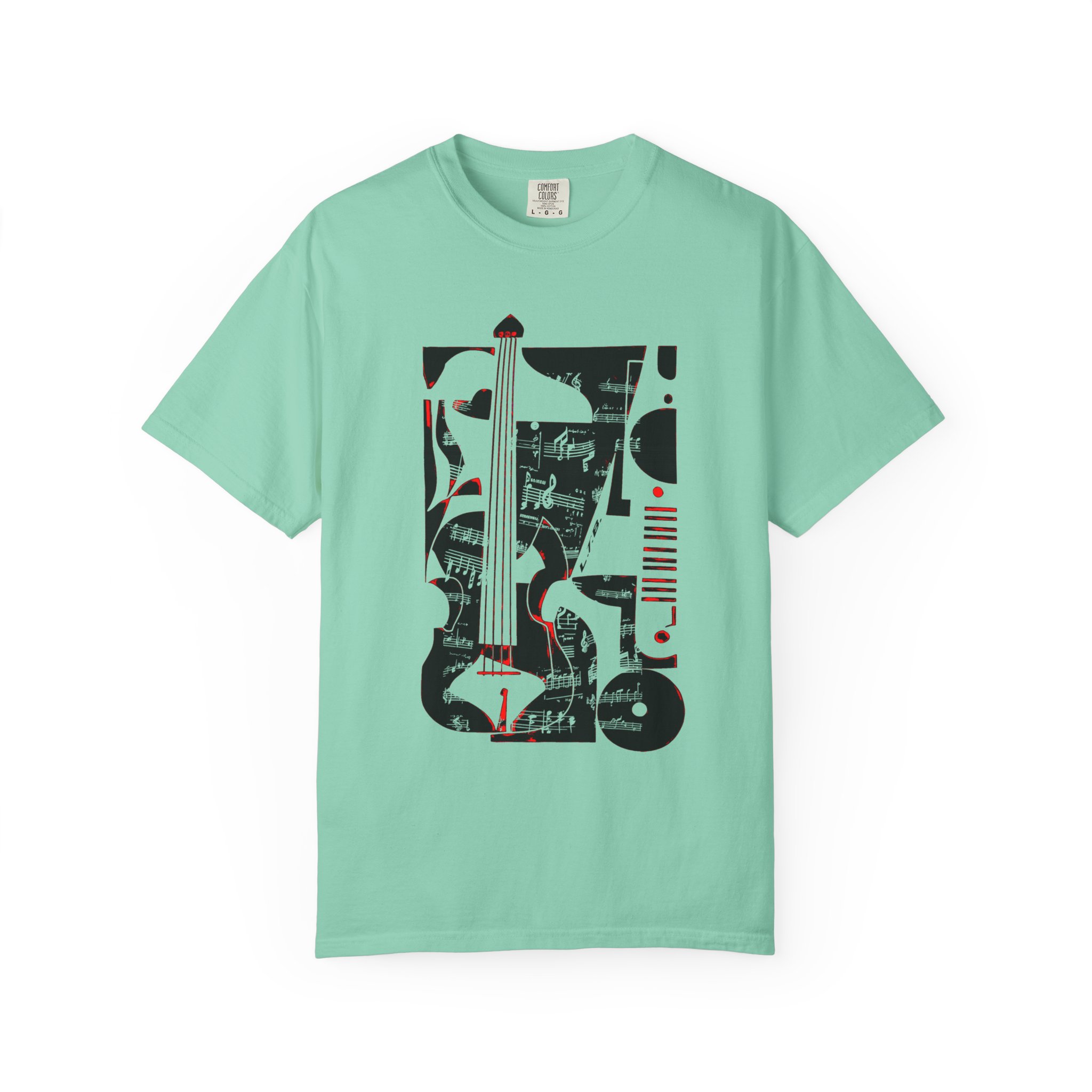 Abstract Bass & Music Notes T-Shirt — Modern Jazz Instrument Art Tee - Image 5