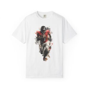 Abstract Football Runner Watercolor T-Shirt — Dynamic Sports Art Tee