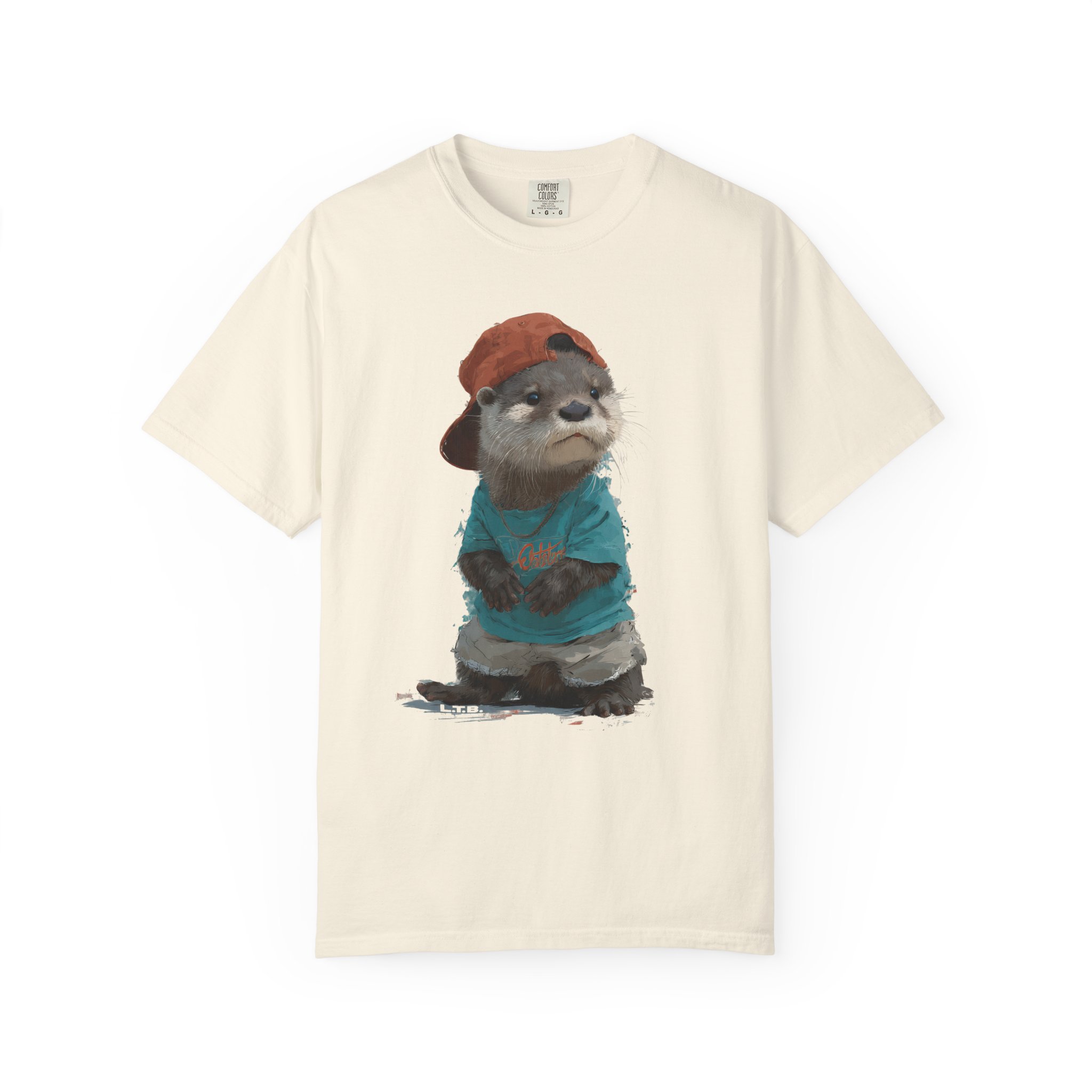 Otter in a Cap T-Shirt — Cute Casual Graphic Tee for Animal Lovers - Image 3