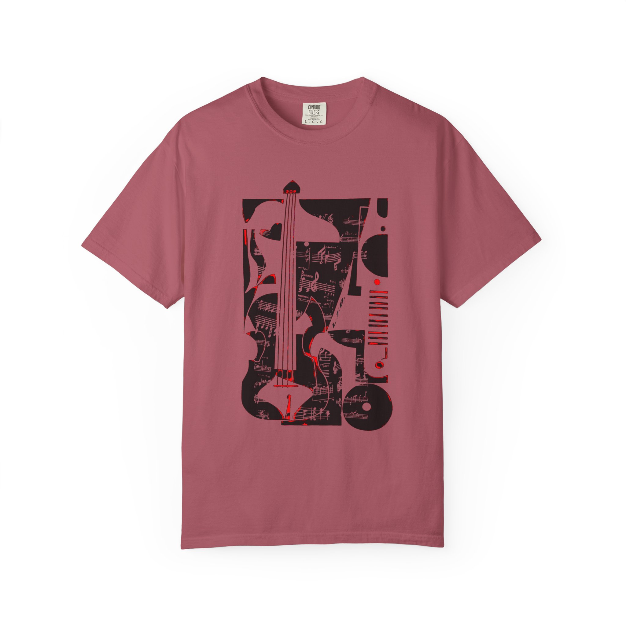 Abstract Bass & Music Notes T-Shirt — Modern Jazz Instrument Art Tee - Image 14