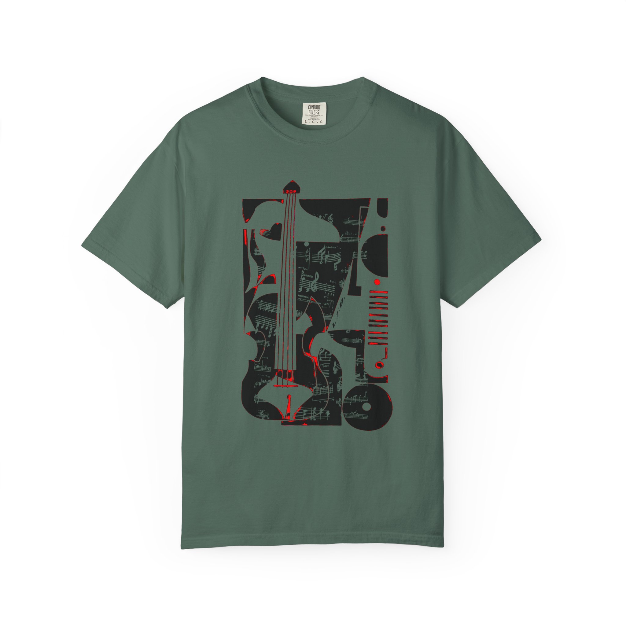 Abstract Bass & Music Notes T-Shirt — Modern Jazz Instrument Art Tee - Image 7