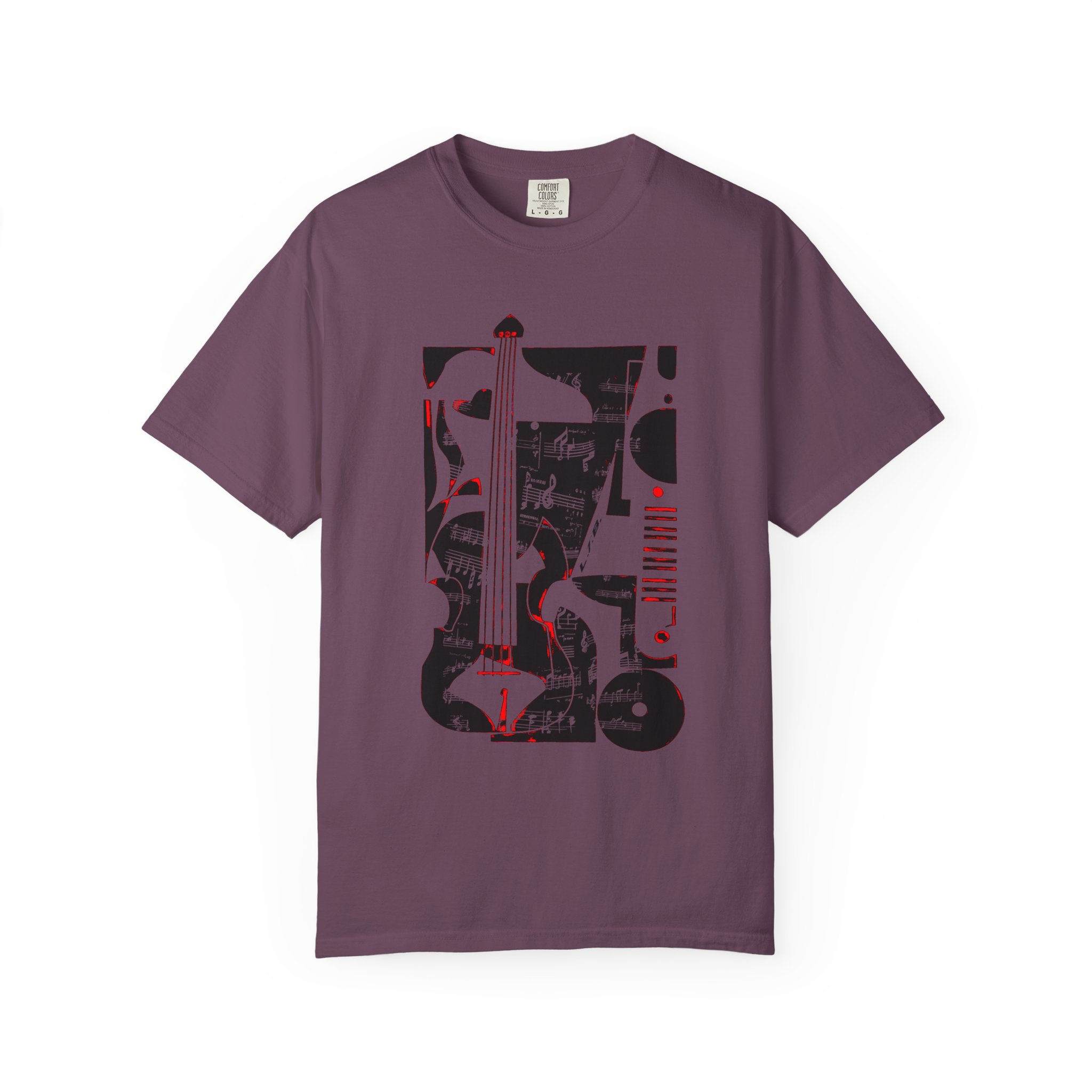 Abstract Bass & Music Notes T-Shirt — Modern Jazz Instrument Art Tee - Image 13