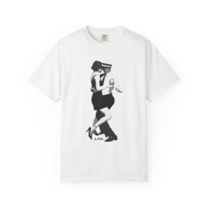 Tango Dancers Graphic T-Shirt — Vintage Black & White Dance Illustration Valentine Tee