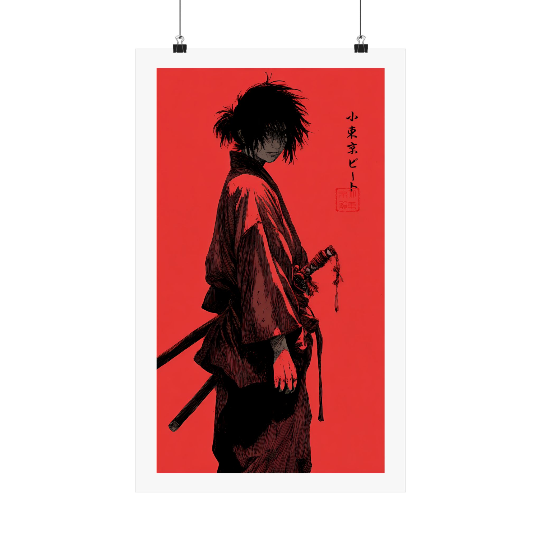 Samurai Red Matte Poster — Dark Swordsman Wall Art - Image 7