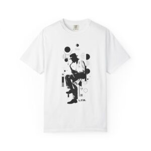 Abstract Jazz Saxophonist T-Shirt — Modern Minimal Music Art Tee