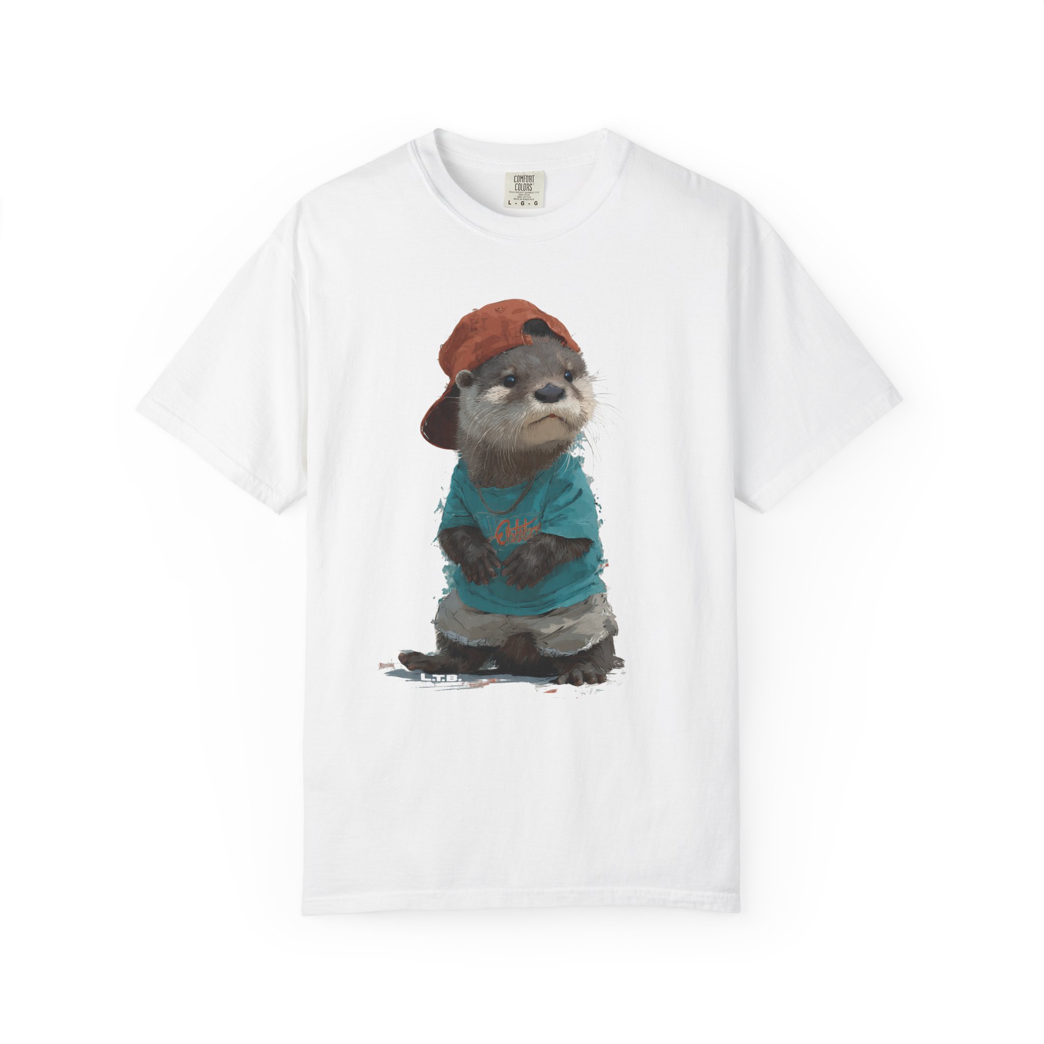 Otter in a Cap T-Shirt — Cute Casual Graphic Tee for Animal Lovers