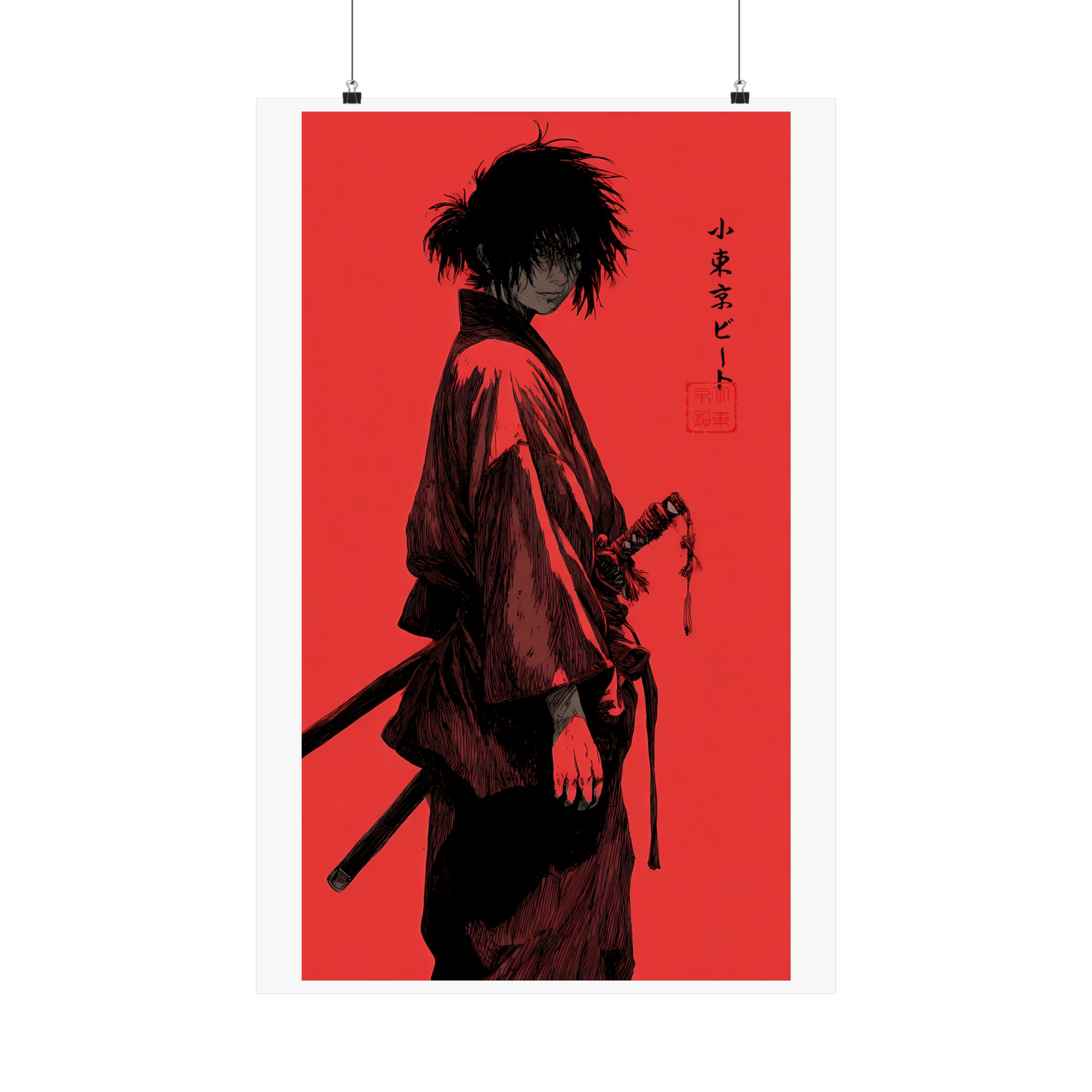 Samurai Red Matte Poster — Dark Swordsman Wall Art - Image 10