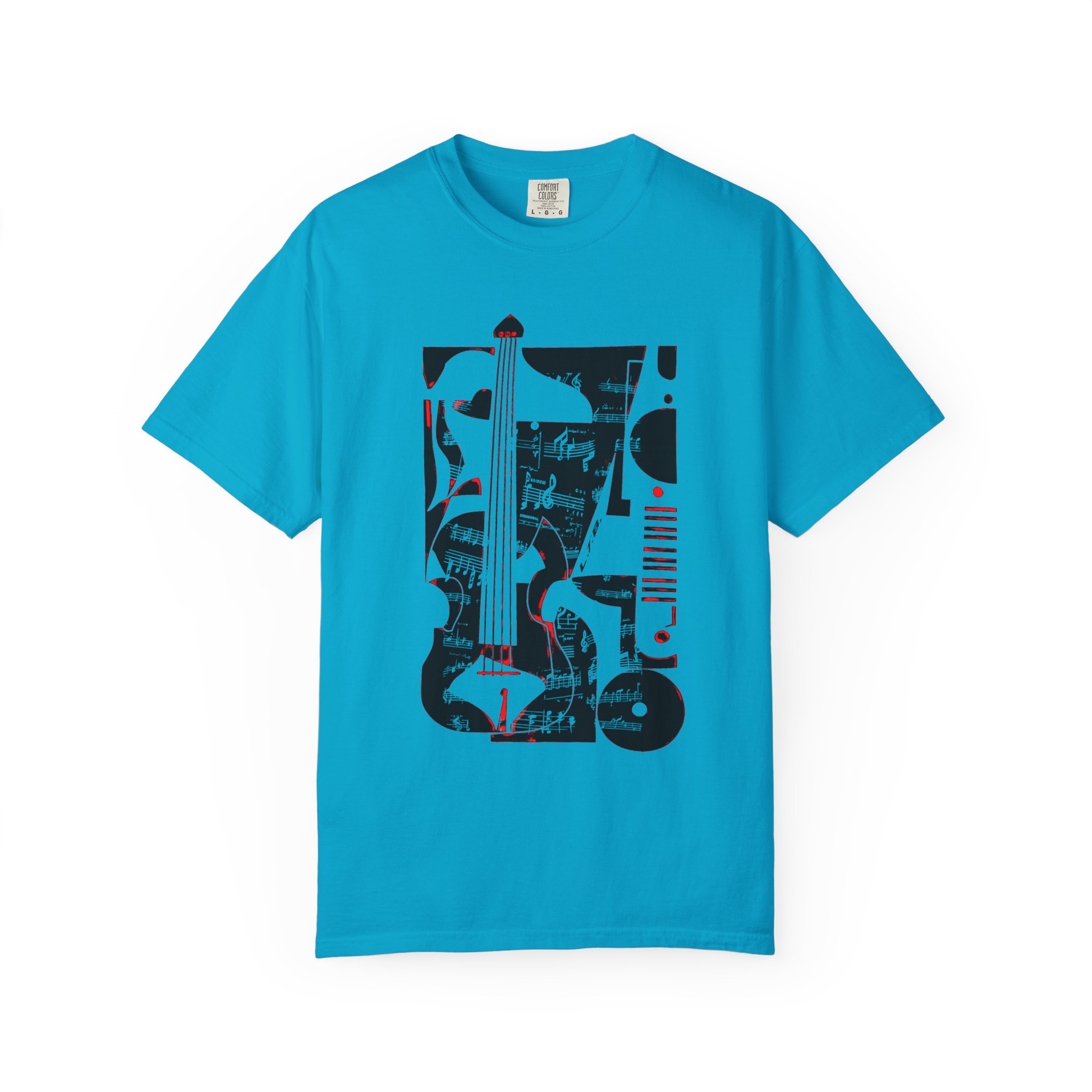 Abstract Bass & Music Notes T-Shirt — Modern Jazz Instrument Art Tee - Image 9