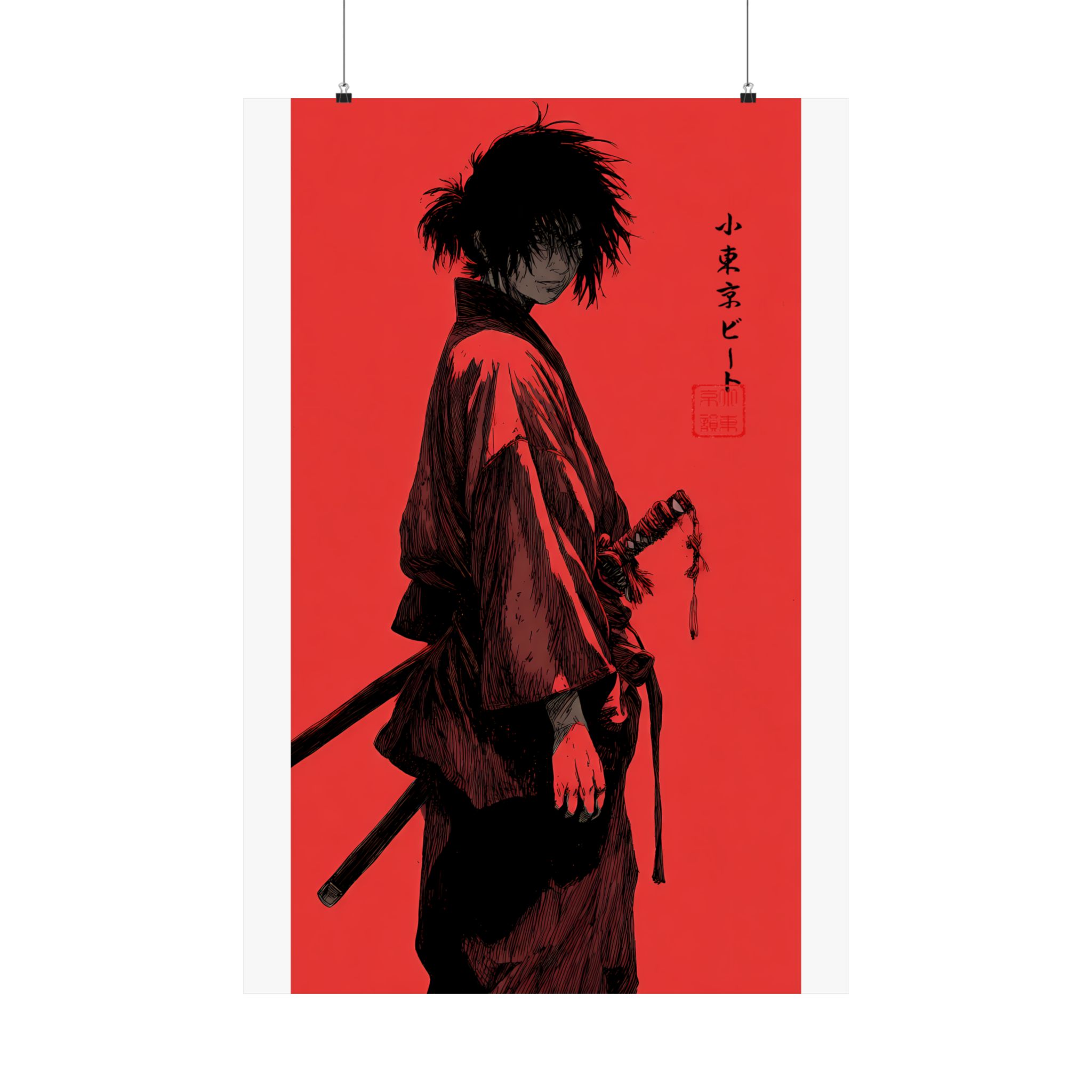 Samurai Red Matte Poster — Dark Swordsman Wall Art - Image 12