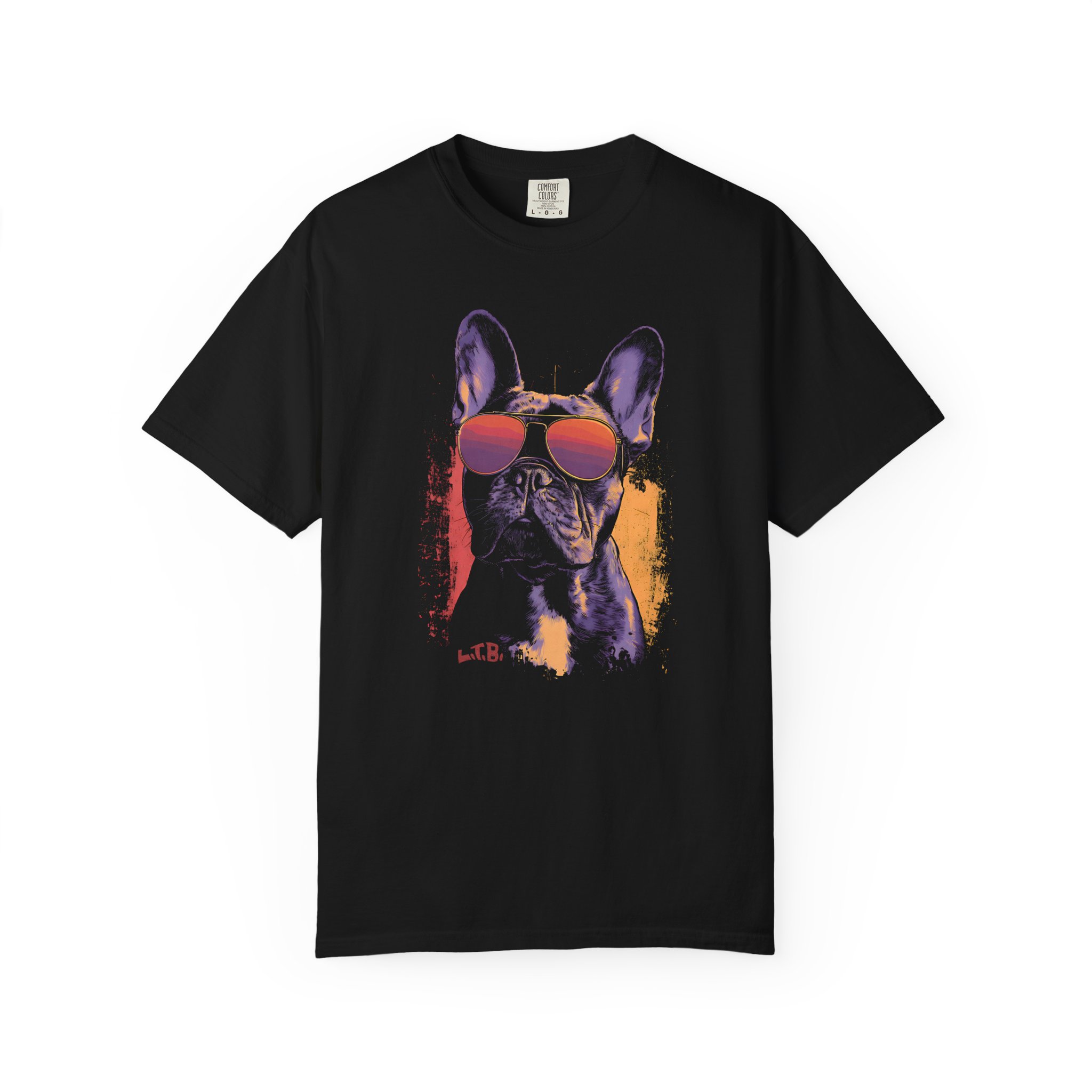 Cool French Bulldog Sunglasses T-Shirt – Retro Dog Graphic K.A.T. Tee