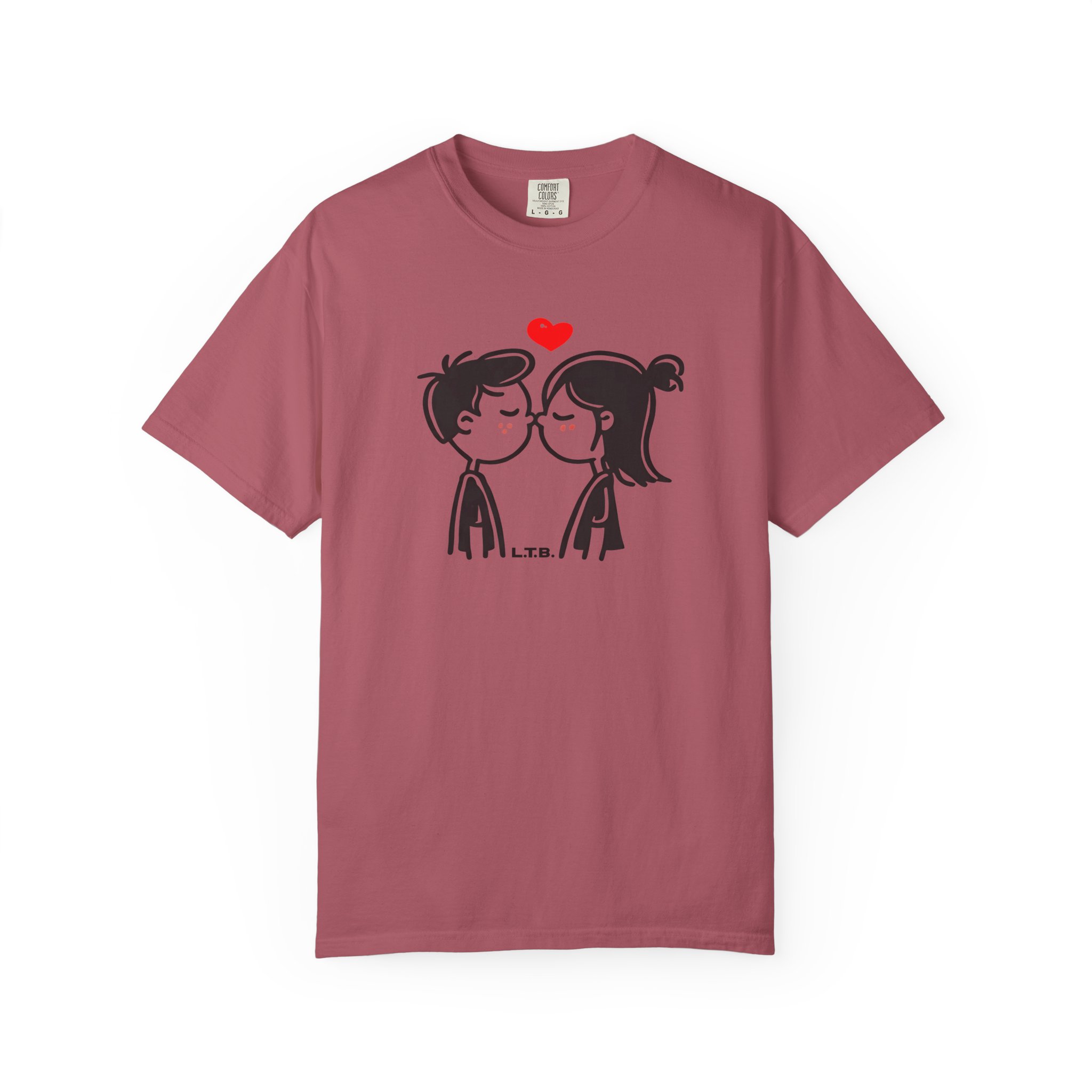 Cute Couple Near Kiss T-Shirt – Minimal Valentine Love Graphic Tee - Image 14